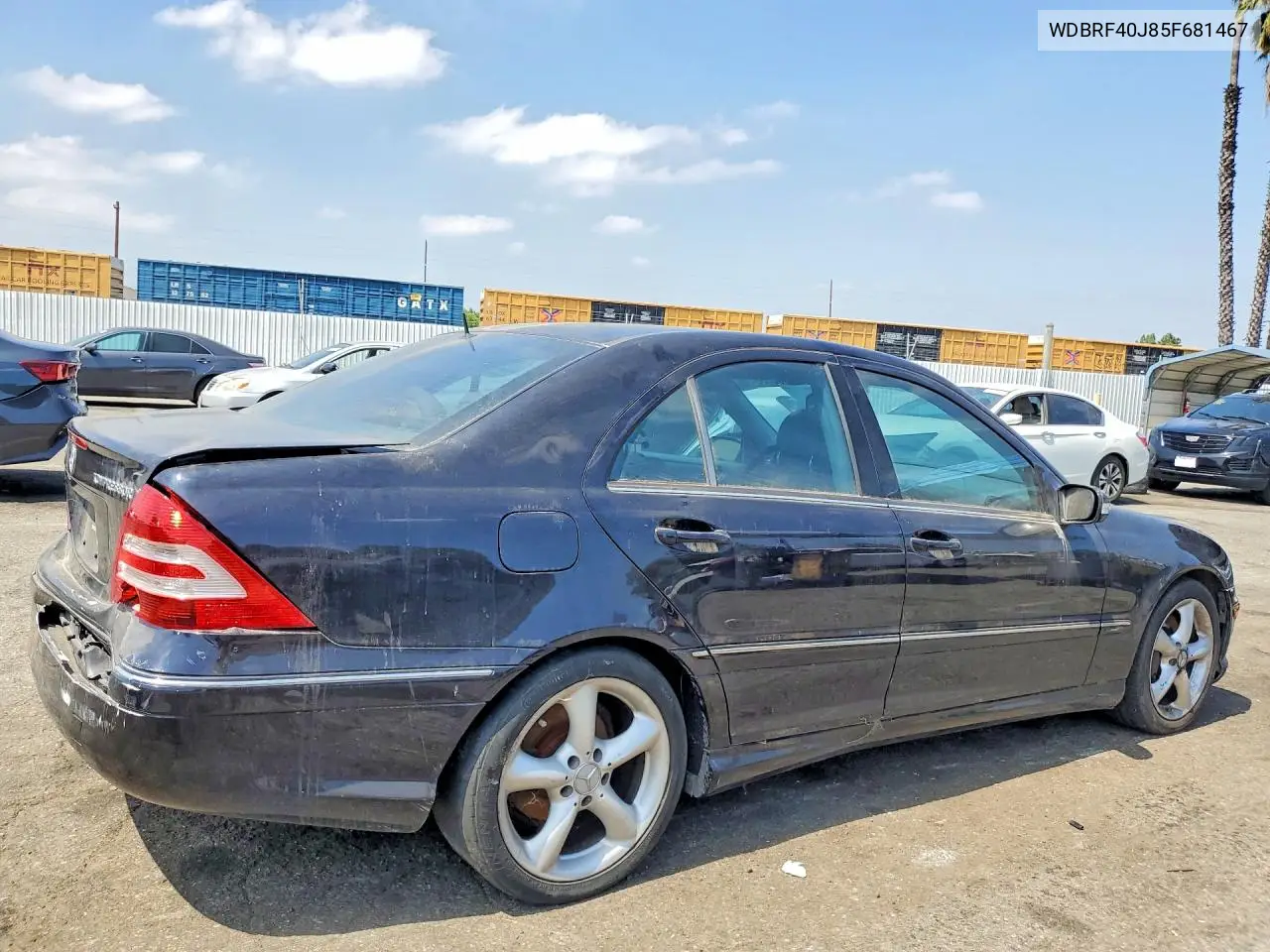 2005 Mercedes-Benz C 230K Sport Sedan VIN: WDBRF40J85F681467 Lot: 57890886