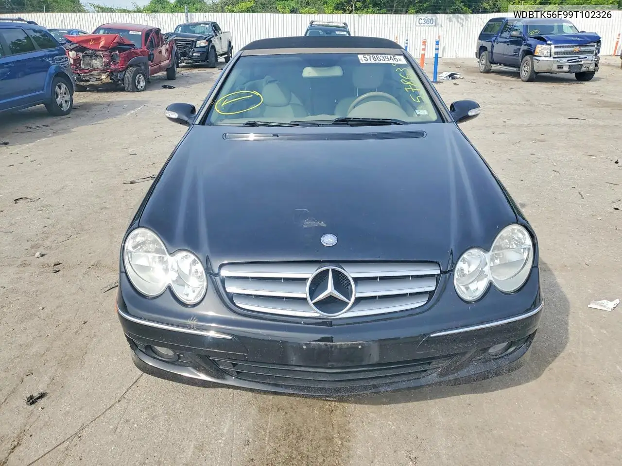 2009 Mercedes-Benz Clk 350 VIN: WDBTK56F99T102326 Lot: 57863946