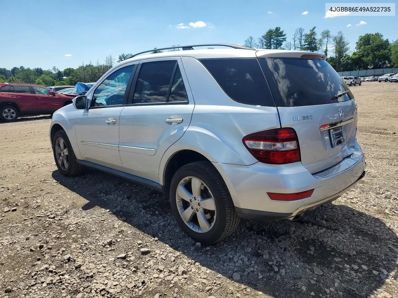 2009 Mercedes-Benz Ml 350 VIN: 4JGBB86E49A522735 Lot: 58487666