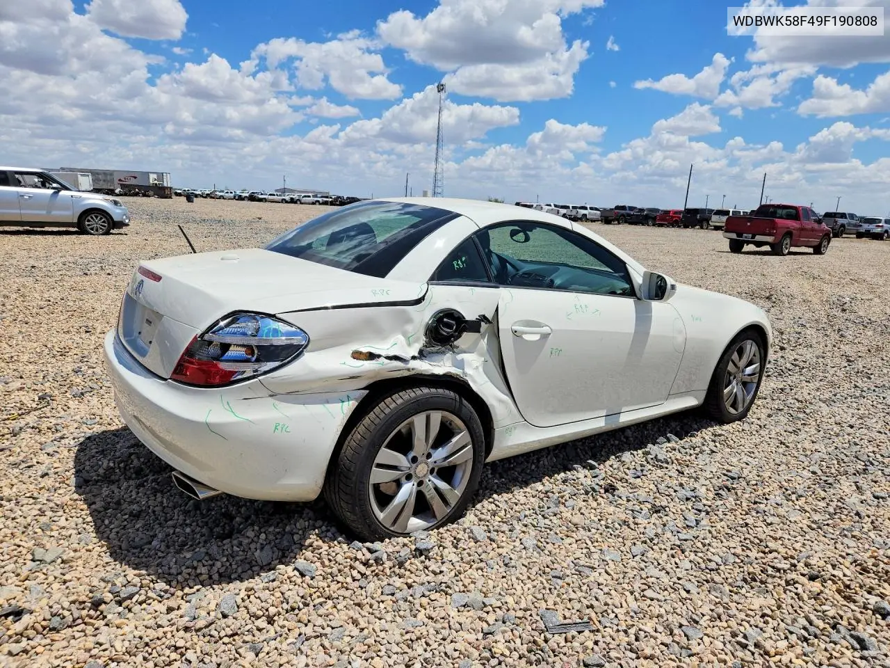 2009 Mercedes-Benz Slk 350 VIN: WDBWK58F49F190808 Lot: 60566636