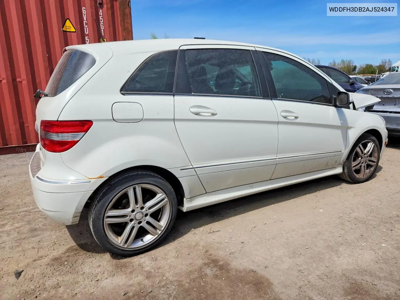 2010 Mercedes-Benz B200 VIN: WDDFH3DB2AJ524347 Lot: 54595586