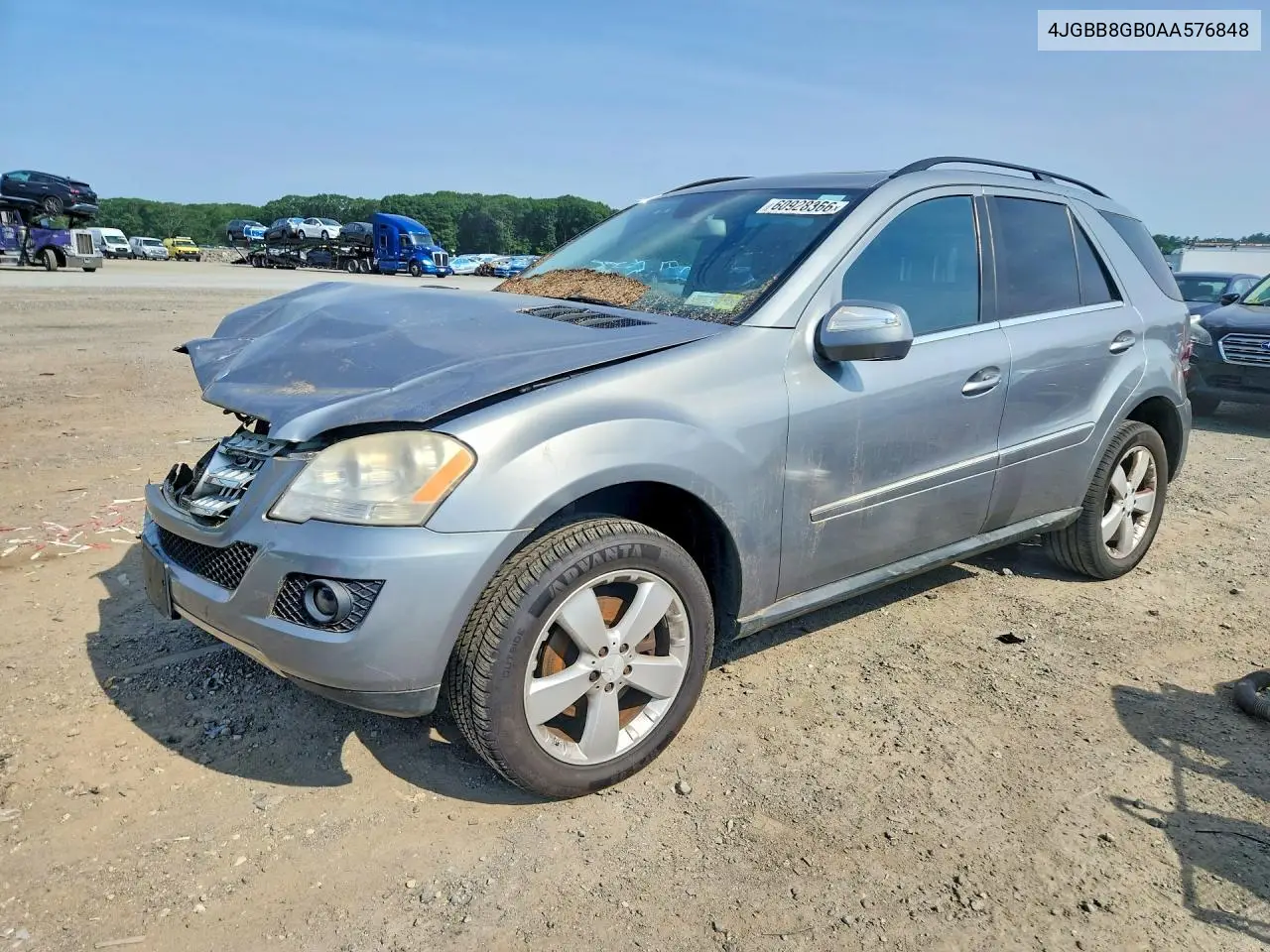2010 Mercedes-Benz Ml 350 4Matic VIN: 4JGBB8GB0AA576848 Lot: 60928366