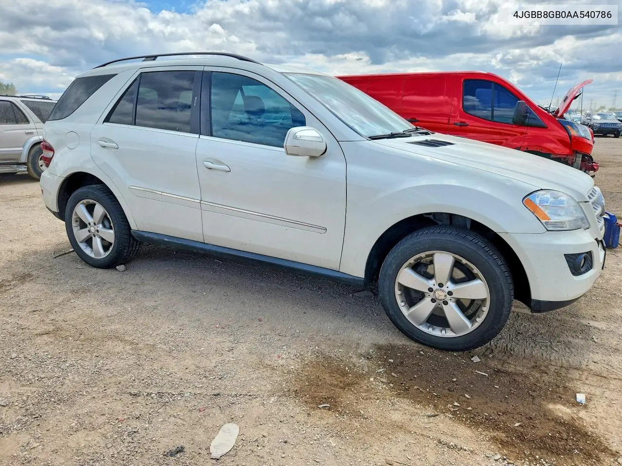 2010 Mercedes-Benz Ml 350 4Matic VIN: 4JGBB8GB0AA540786 Lot: 61524256