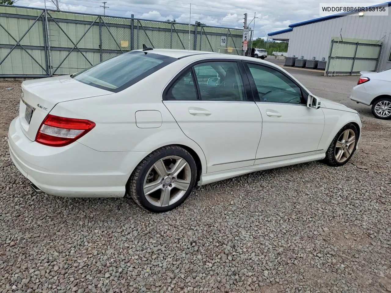 2011 Mercedes-Benz C 300 4Matic VIN: WDDGF8BB6BR153156 Lot: 62058716