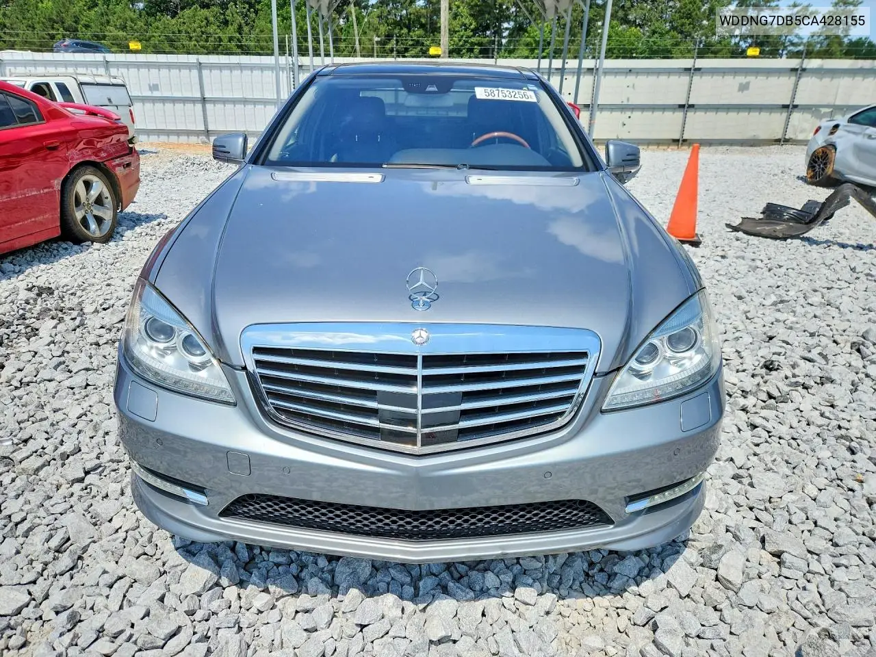 2012 Mercedes-Benz S 550 VIN: WDDNG7DB5CA428155 Lot: 58753256