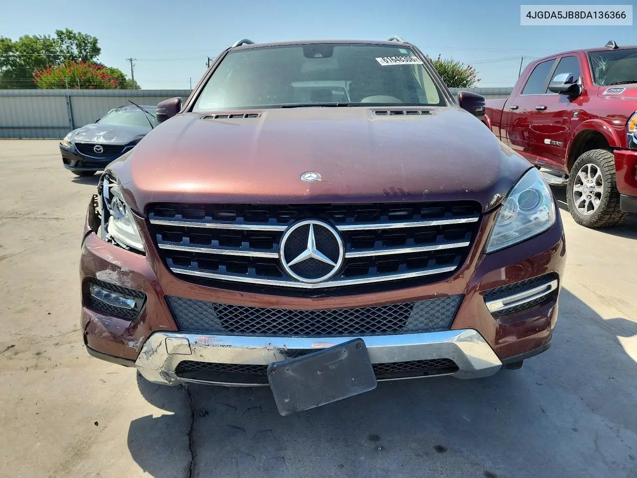 2013 Mercedes-Benz Ml 350 VIN: 4JGDA5JB8DA136366 Lot: 61648306