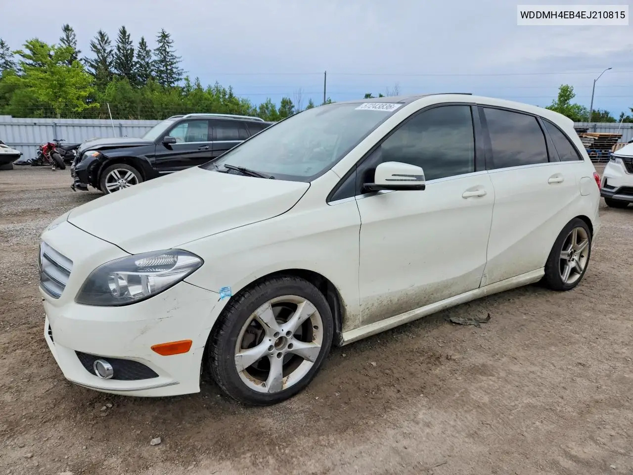 2014 Mercedes-Benz B250 VIN: WDDMH4EB4EJ210815 Lot: 57243836