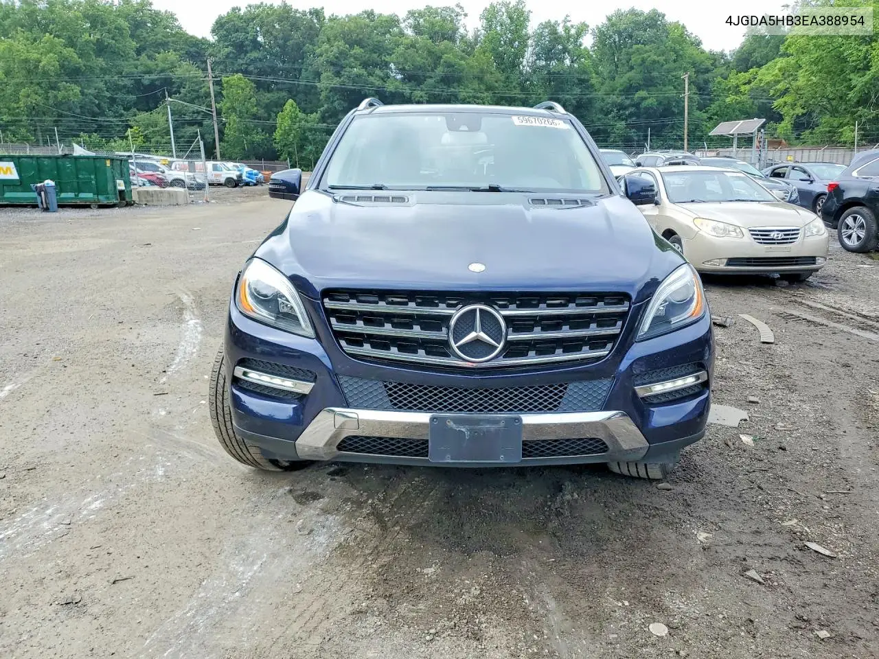 2014 Mercedes-Benz Ml 350 4Matic VIN: 4JGDA5HB3EA388954 Lot: 59670266