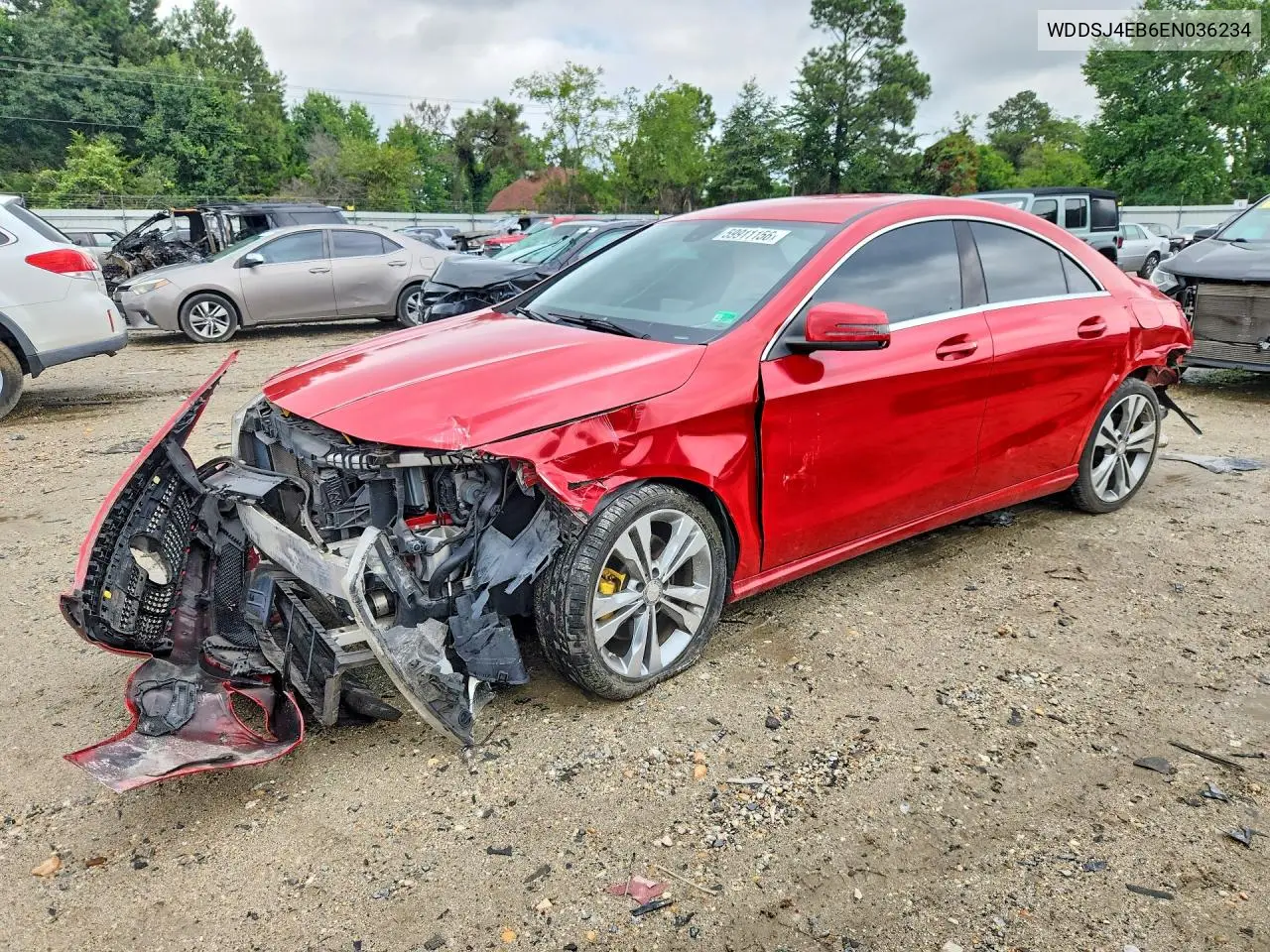2014 Mercedes-Benz Cla 250 VIN: WDDSJ4EB6EN036234 Lot: 59911156