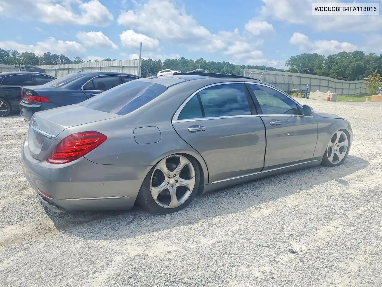 2015 Mercedes-Benz S 550 4Matic VIN: WDDUG8FB4FA118016 Lot: 59549256
