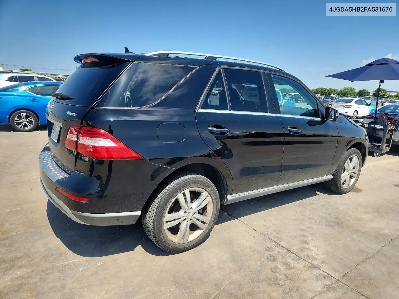 2015 Mercedes-Benz Ml 350 4Matic VIN: 4JGDA5HB2FA531670 Lot: 59643396