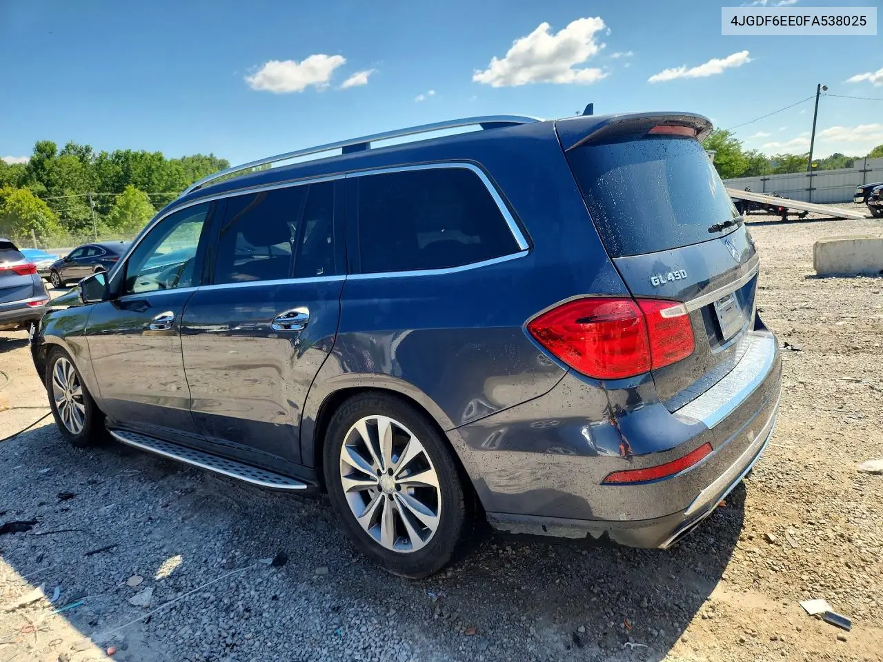 2015 Mercedes-Benz Gl 450 4Matic VIN: 4JGDF6EE0FA538025 Lot: 61017806
