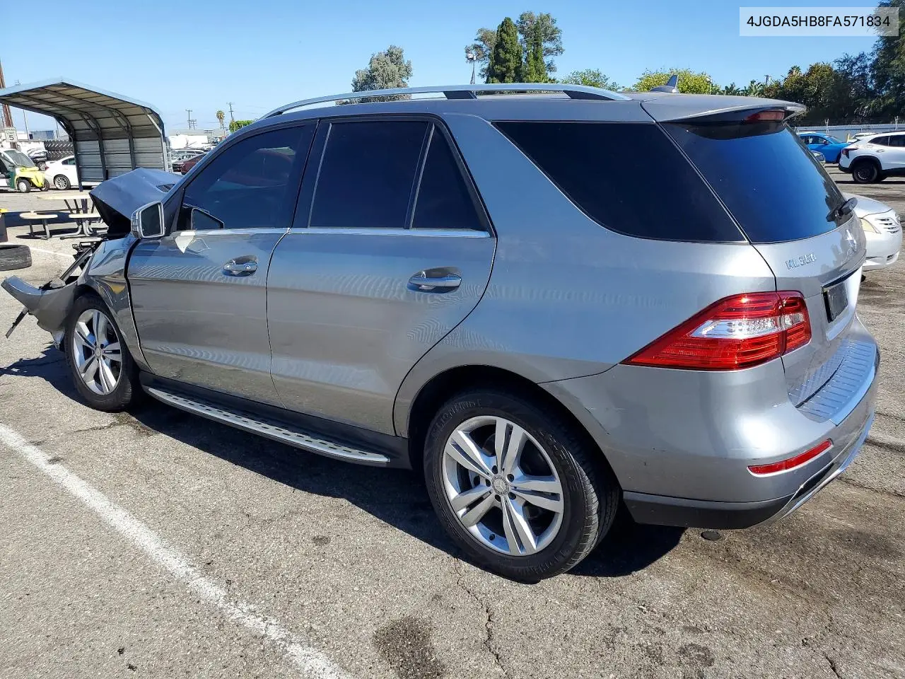 2015 Mercedes-Benz Ml 450 Hybrid VIN: 4JGDA5HB8FA571834 Lot: 61604126
