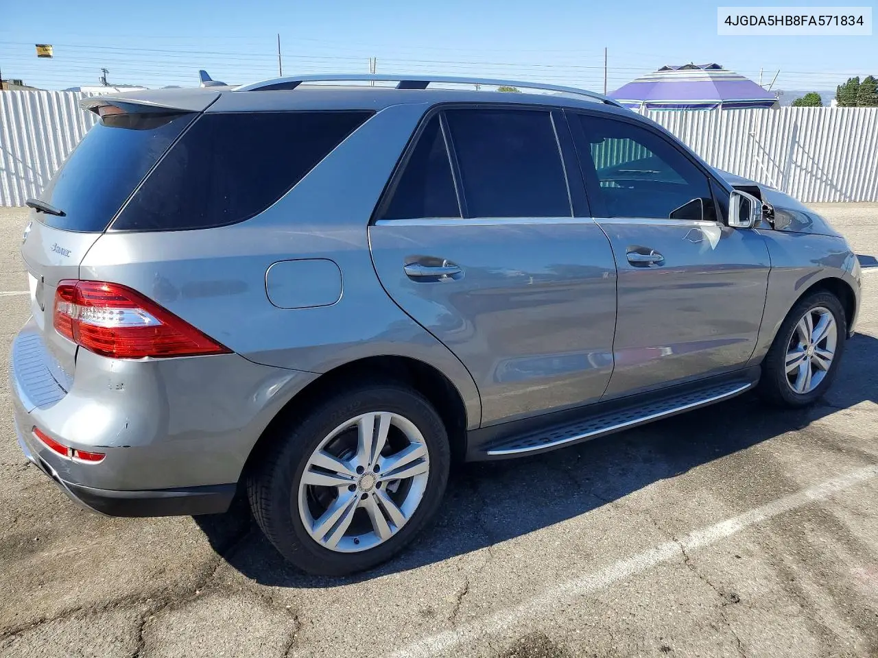 2015 Mercedes-Benz Ml 450 Hybrid VIN: 4JGDA5HB8FA571834 Lot: 61604126