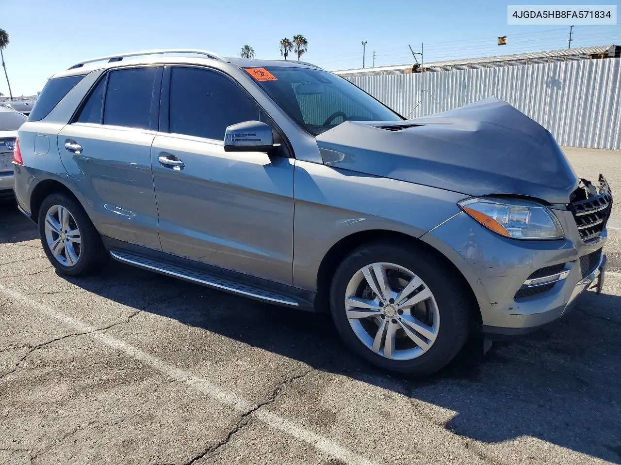 2015 Mercedes-Benz Ml 450 Hybrid VIN: 4JGDA5HB8FA571834 Lot: 61604126