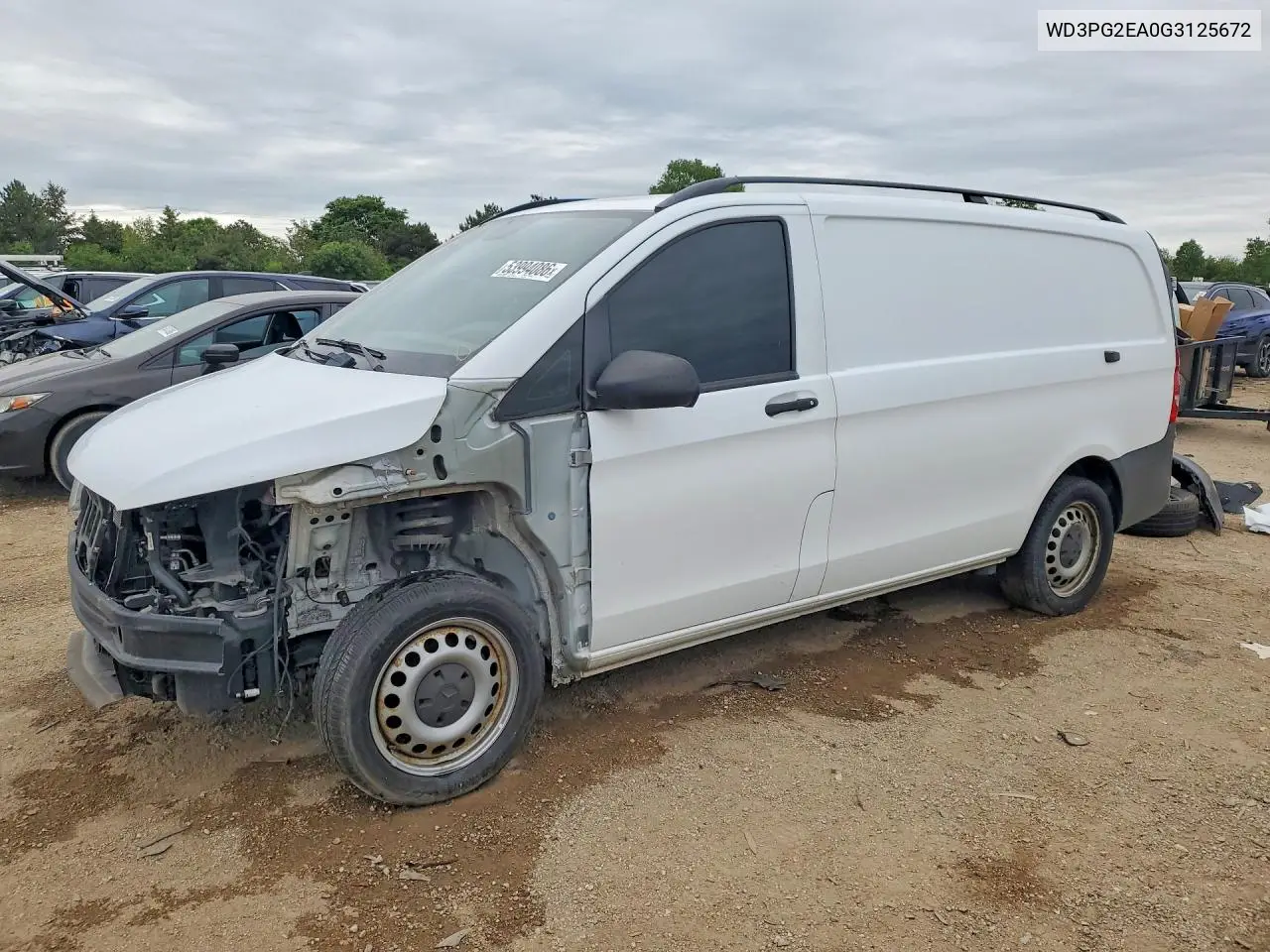 2016 Mercedes-Benz Metris VIN: WD3PG2EA0G3125672 Lot: 53994086