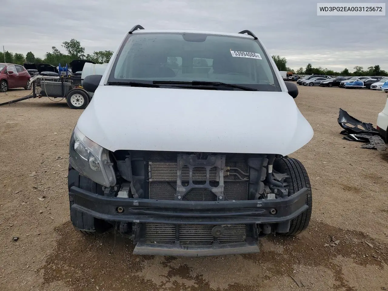 2016 Mercedes-Benz Metris VIN: WD3PG2EA0G3125672 Lot: 53994086