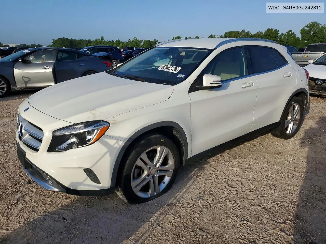 2016 Mercedes-Benz Gla 250 4Matic VIN: WDCTG4GB0GJ242812 Lot: 57965406
