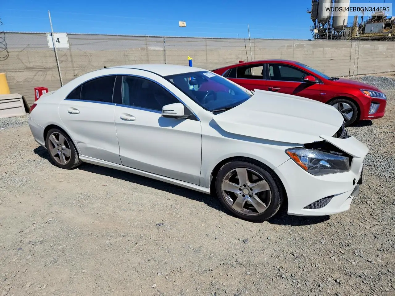 2016 Mercedes-Benz Cla 250 VIN: WDDSJ4EB0GN344695 Lot: 58471606