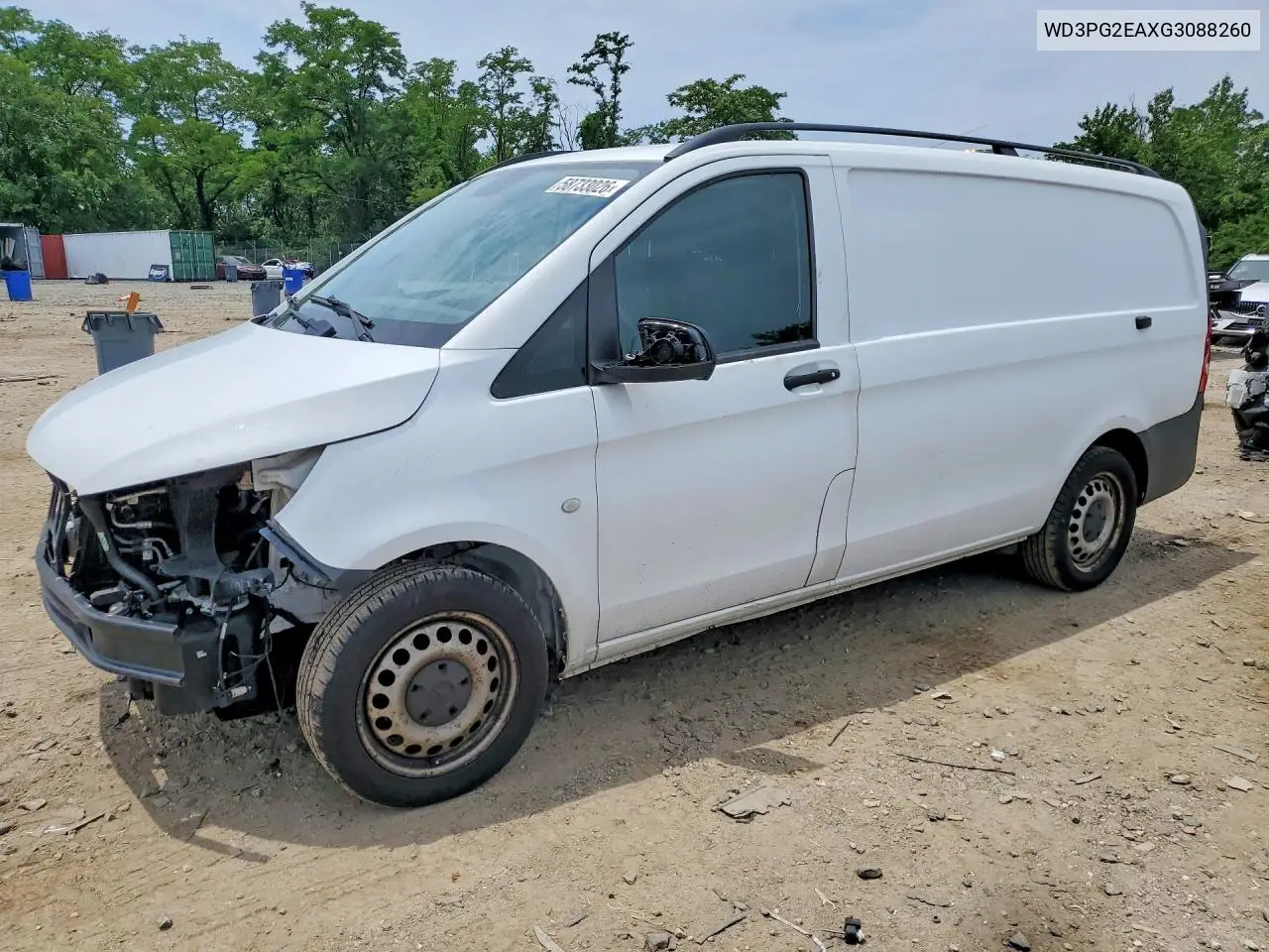 2016 Mercedes-Benz Metris Delivery Van VIN: WD3PG2EAXG3088260 Lot: 58733026