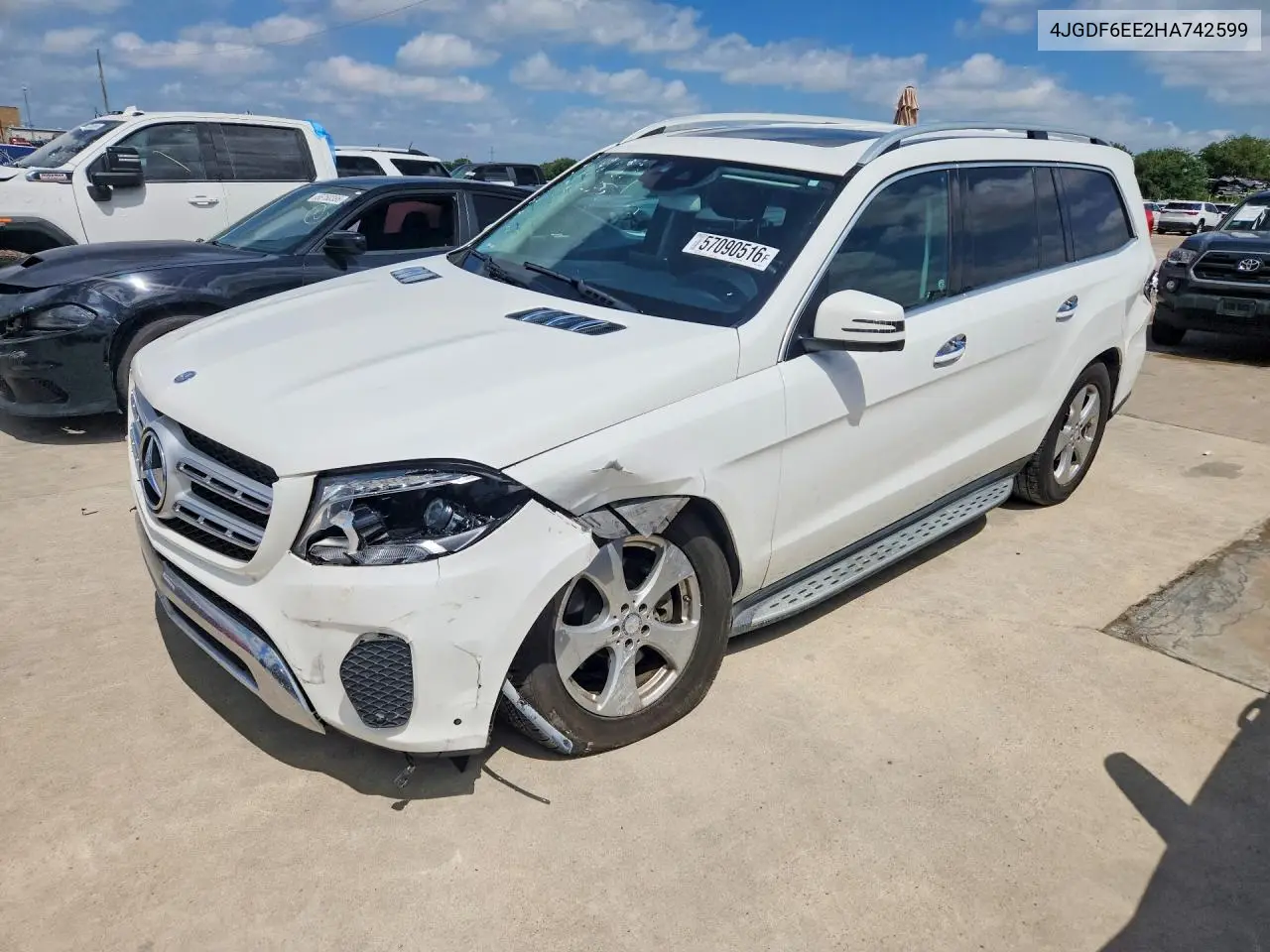2017 Mercedes-Benz Gls 450 4Matic VIN: 4JGDF6EE2HA742599 Lot: 57090516