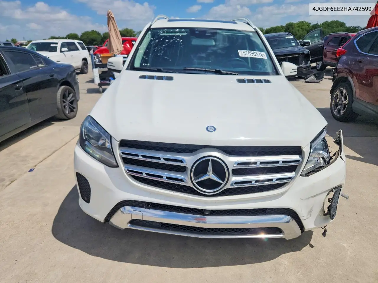 2017 Mercedes-Benz Gls 450 4Matic VIN: 4JGDF6EE2HA742599 Lot: 57090516