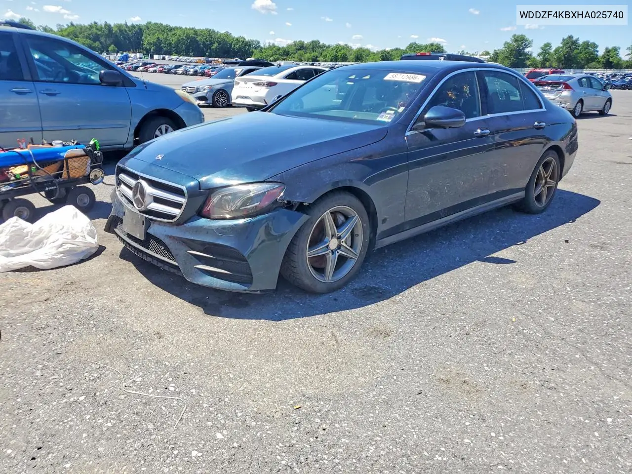 2017 Mercedes-Benz E 300 4Matic VIN: WDDZF4KBXHA025740 Lot: 58712986
