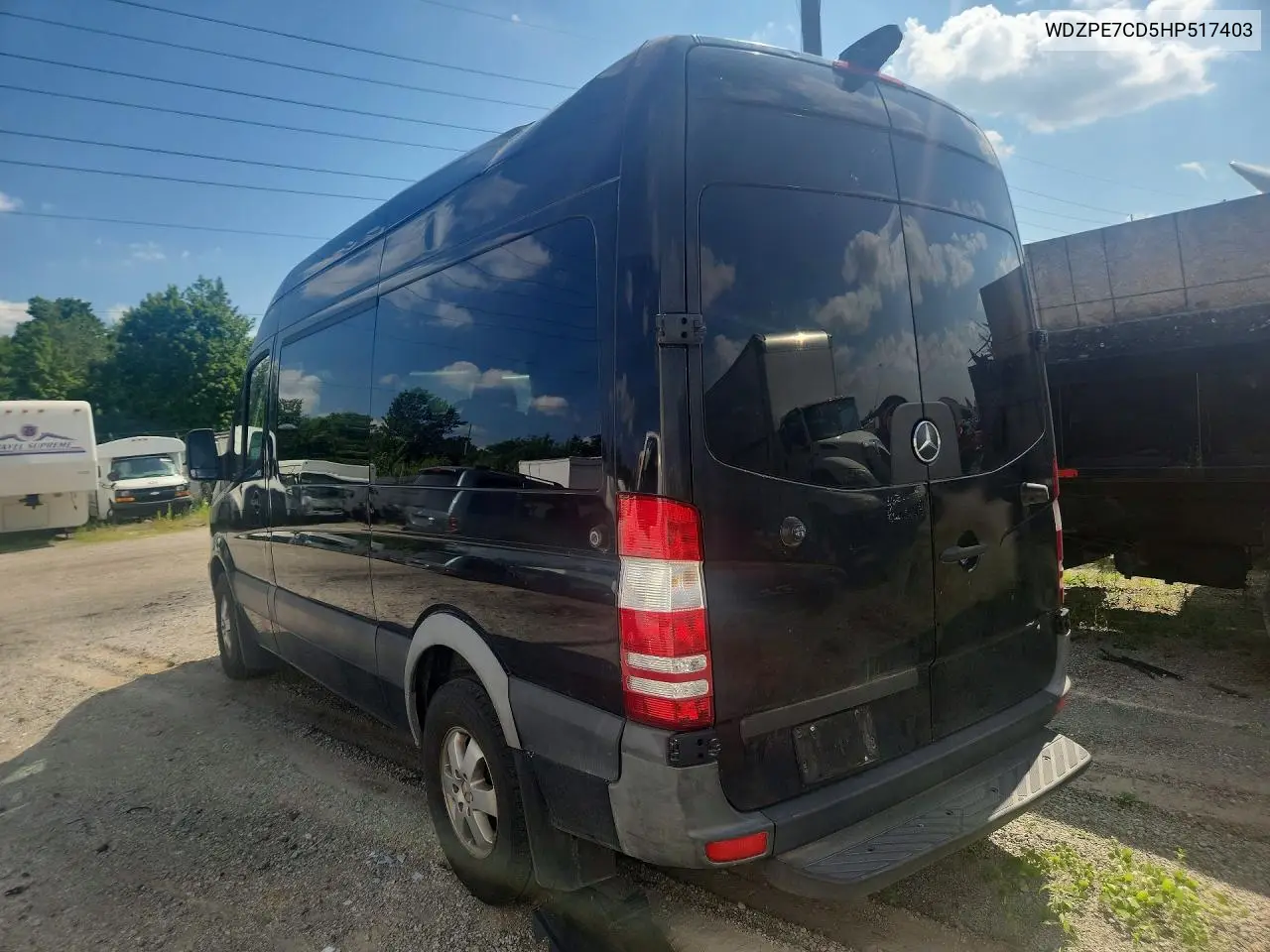 2017 Mercedes-Benz Sprinter 2500 VIN: WDZPE7CD5HP517403 Lot: 59653606