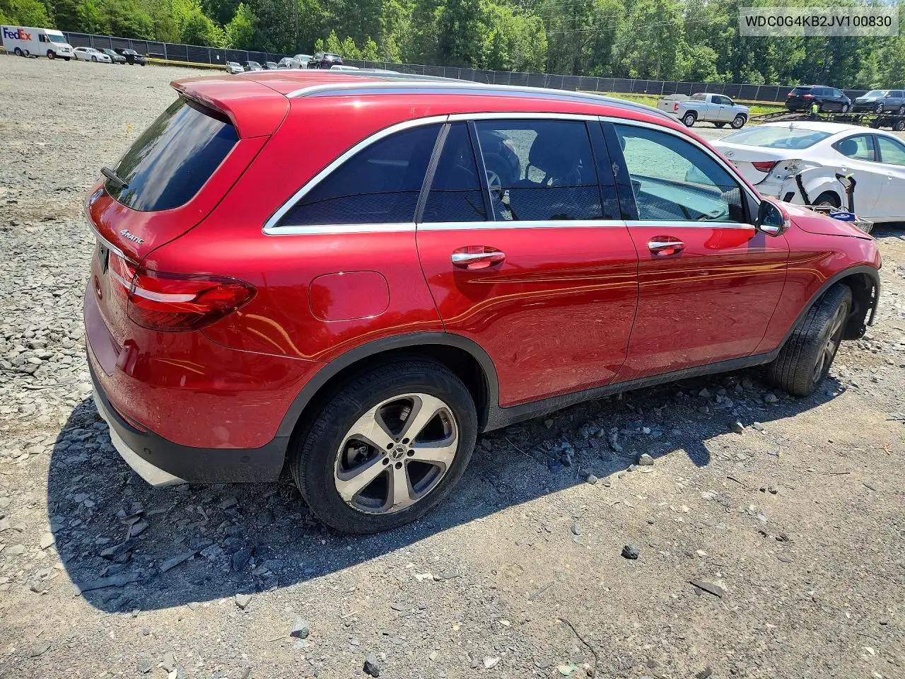 2018 Mercedes-Benz Glc 300 4Matic VIN: WDC0G4KB2JV100830 Lot: 57081616