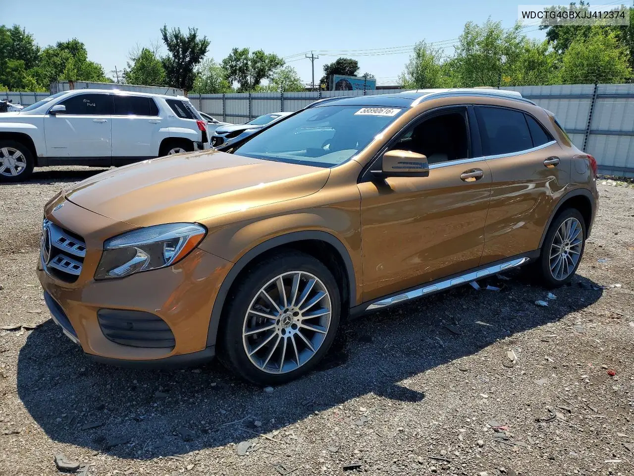 2018 Mercedes-Benz Gla 250 4Matic VIN: WDCTG4GBXJJ412374 Lot: 58890616
