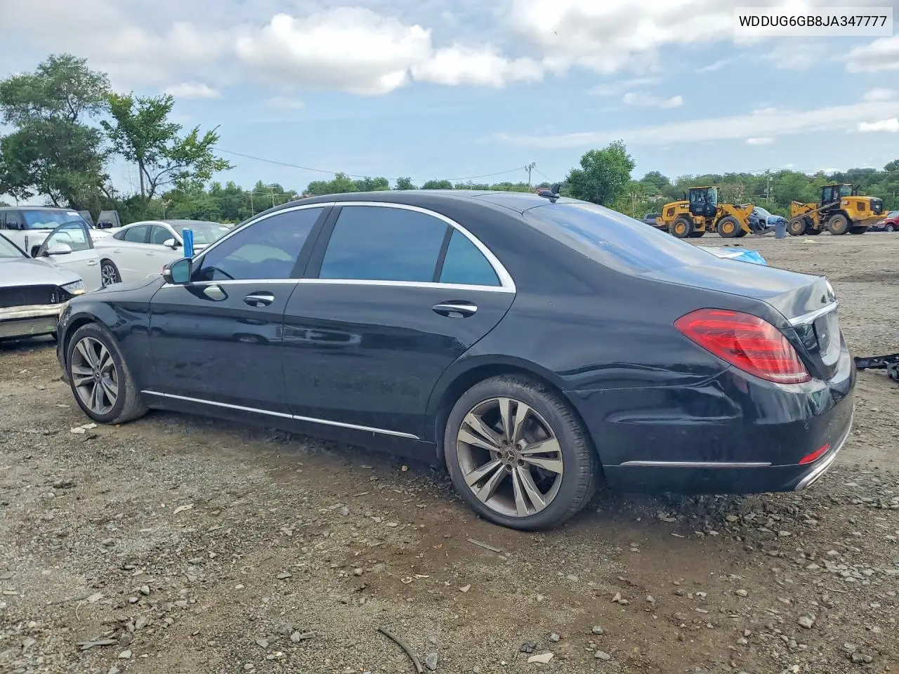 2018 Mercedes-Benz S 450 VIN: WDDUG6GB8JA347777 Lot: 59907286