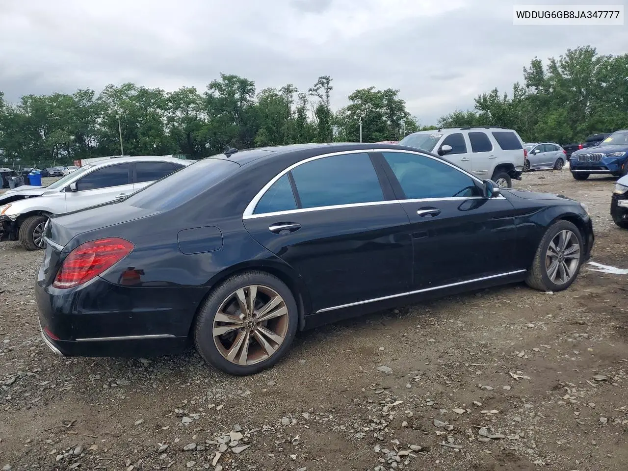 2018 Mercedes-Benz S 450 VIN: WDDUG6GB8JA347777 Lot: 59907286