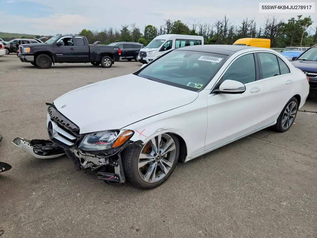 2018 Mercedes-Benz C 300 4Matic VIN: 55SWF4KB4JU278917 Lot: 59966666
