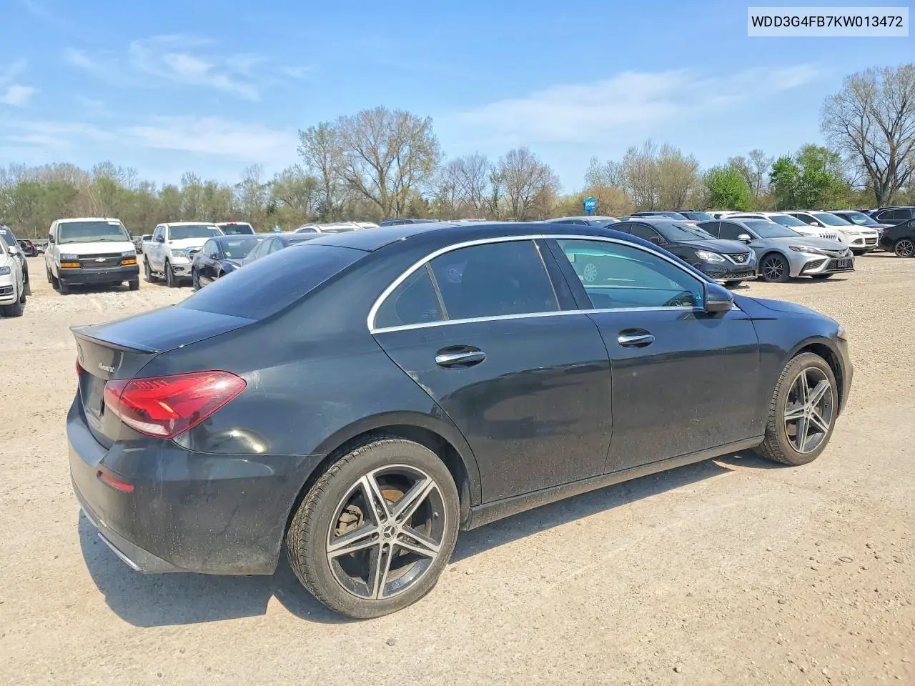 2019 Mercedes-Benz A 220 4Matic VIN: WDD3G4FB7KW013472 Lot: 48420256