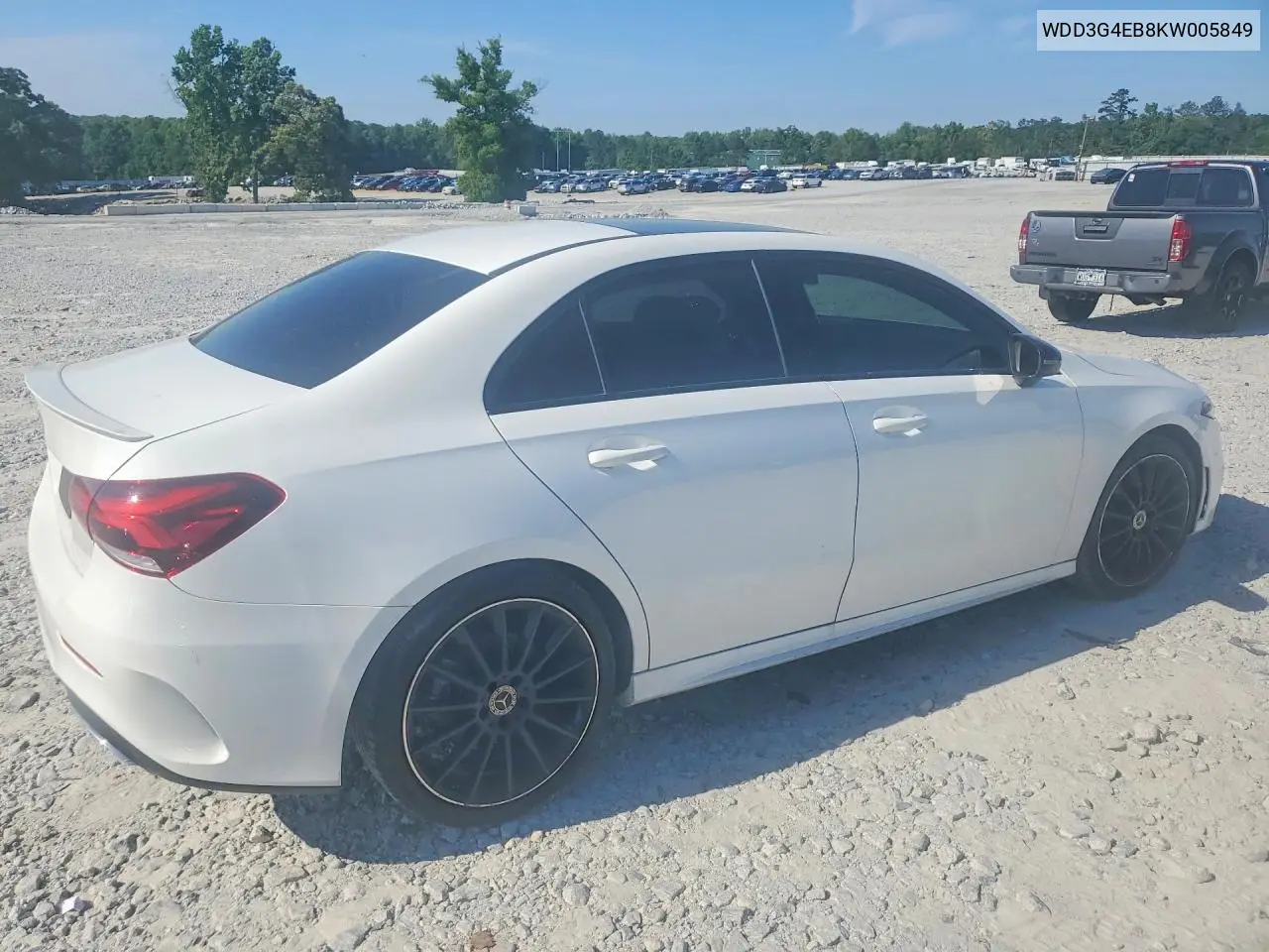 2019 Mercedes Benz A 220 VIN: WDD3G4EB8KW005849 Lot: 52504786