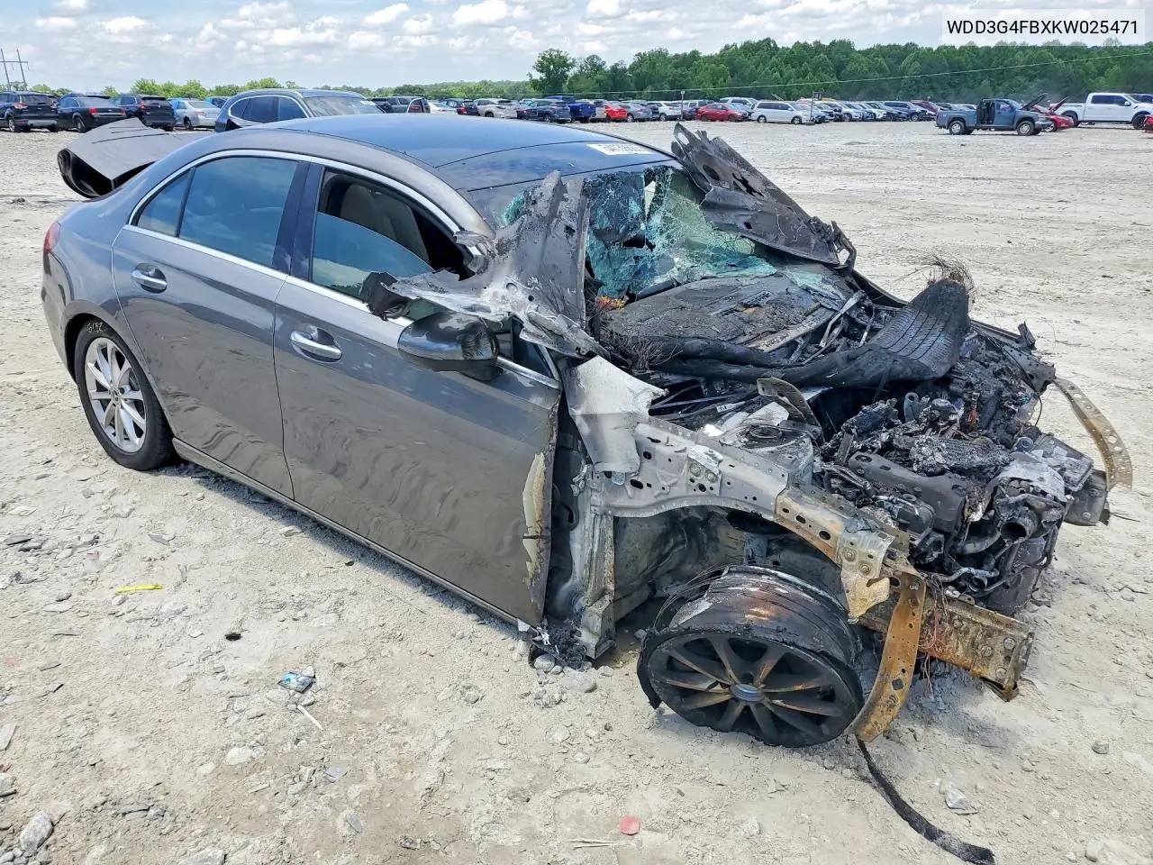 2019 Mercedes-Benz A 220 4Matic VIN: WDD3G4FBXKW025471 Lot: 54139686