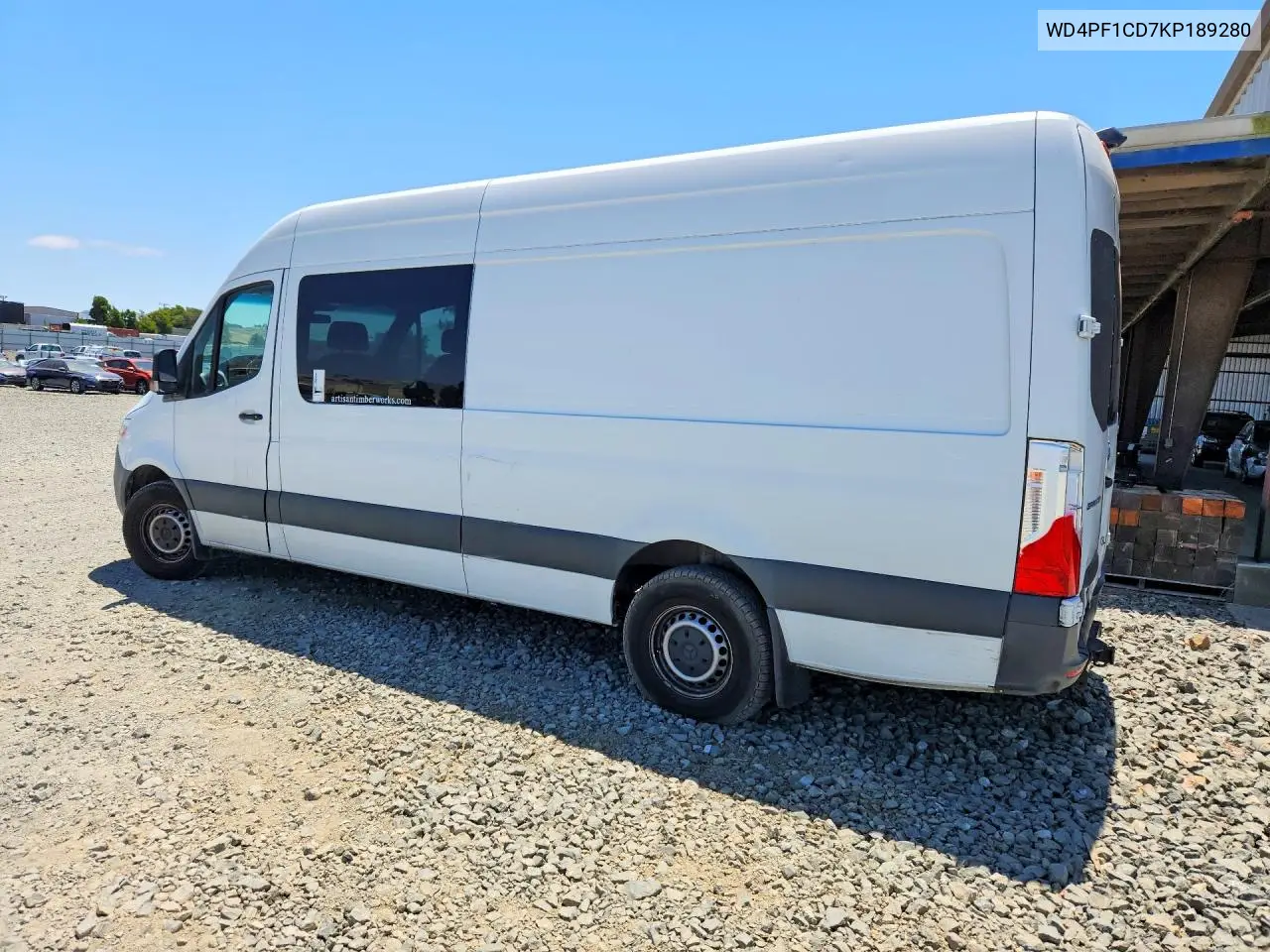 2019 Mercedes-Benz Sprinter 2500 Delivery Van VIN: WD4PF1CD7KP189280 Lot: 54388566