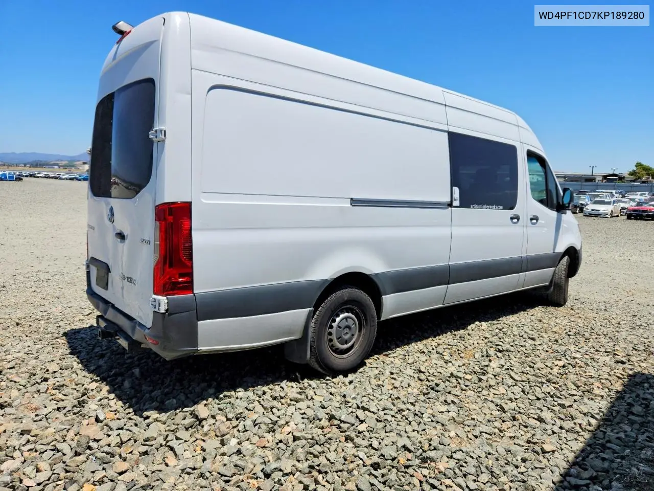 2019 Mercedes-Benz Sprinter 2500 Delivery Van VIN: WD4PF1CD7KP189280 Lot: 54388566