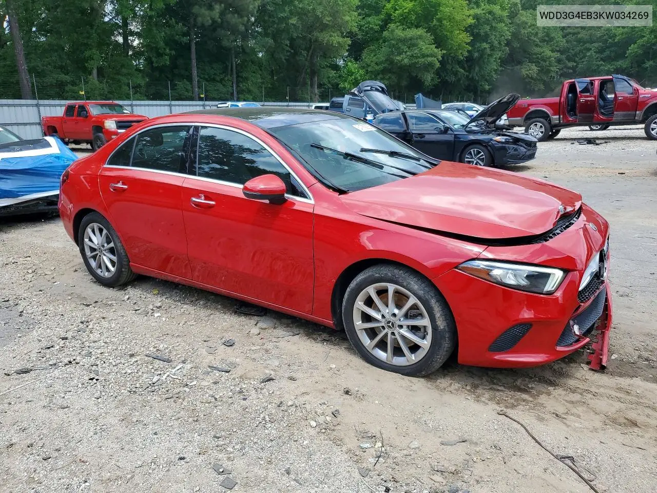 2019 Mercedes-Benz A 220 VIN: WDD3G4EB3KW034269 Lot: 54769926