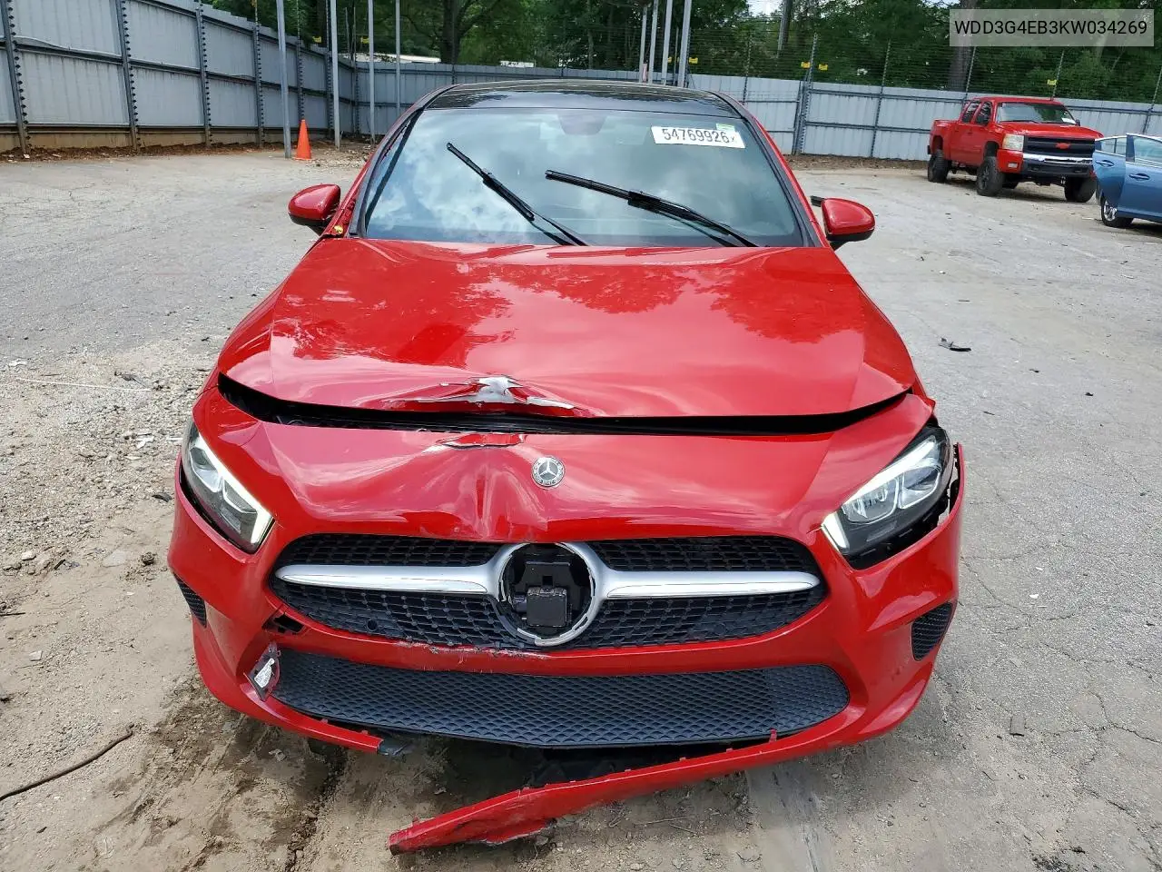2019 Mercedes-Benz A 220 VIN: WDD3G4EB3KW034269 Lot: 54769926