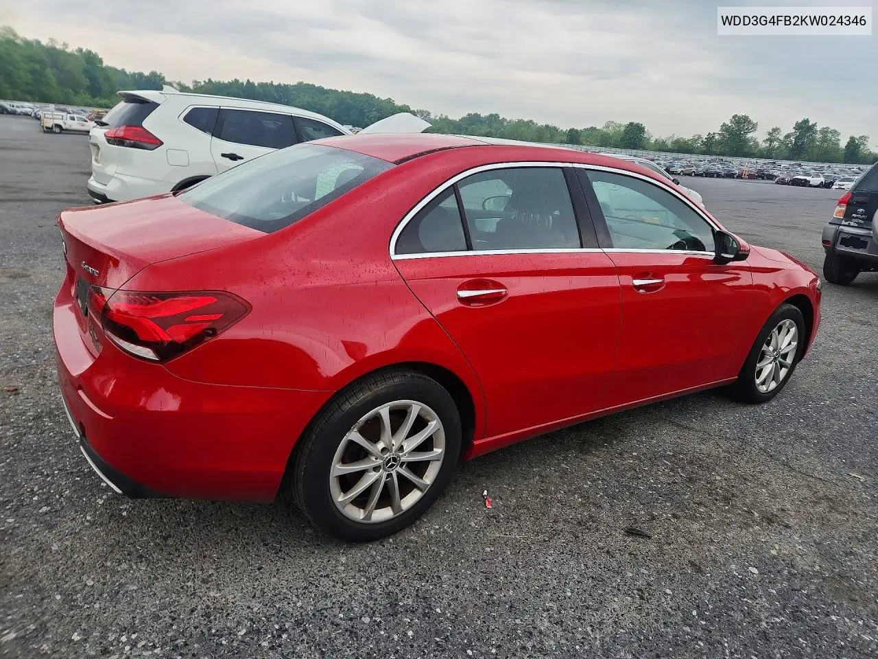 2019 Mercedes-Benz A 220 4Matic VIN: WDD3G4FB2KW024346 Lot: 55074326