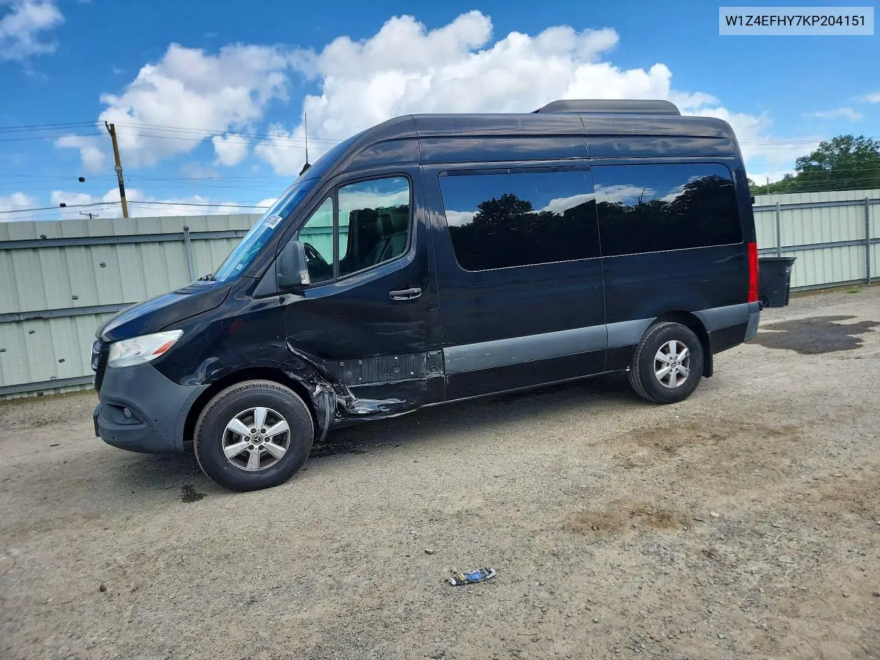 2019 Mercedes-Benz Sprinter 2500 VIN: W1Z4EFHY7KP204151 Lot: 56870386