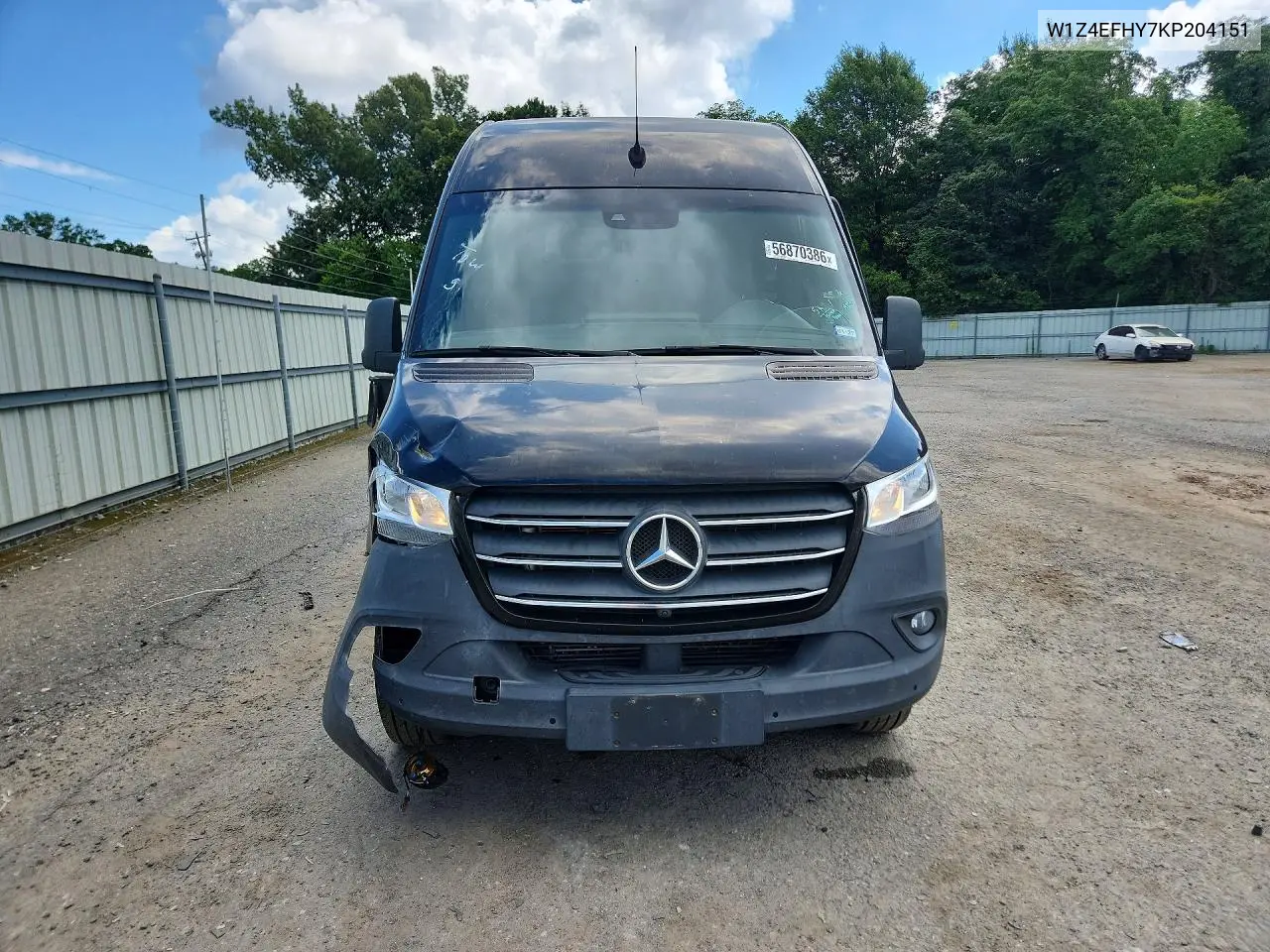2019 Mercedes-Benz Sprinter 2500 VIN: W1Z4EFHY7KP204151 Lot: 56870386