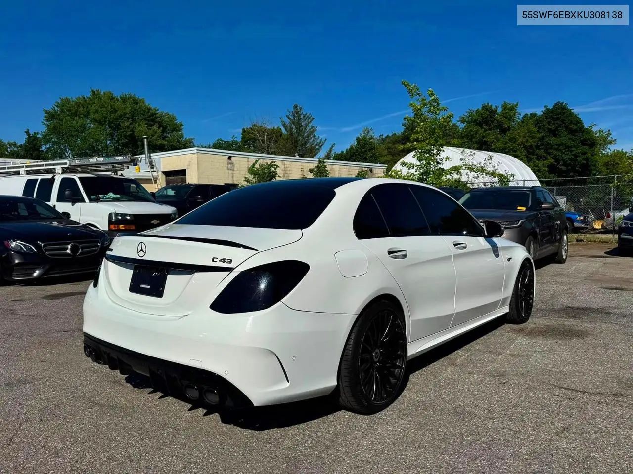 2019 Mercedes-Benz C 43 Amg VIN: 55SWF6EBXKU308138 Lot: 57211146