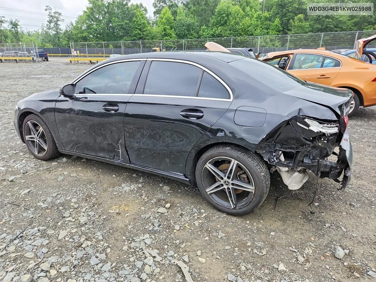 2019 Mercedes-Benz A 220 VIN: WDD3G4EB1KW025988 Lot: 57450326