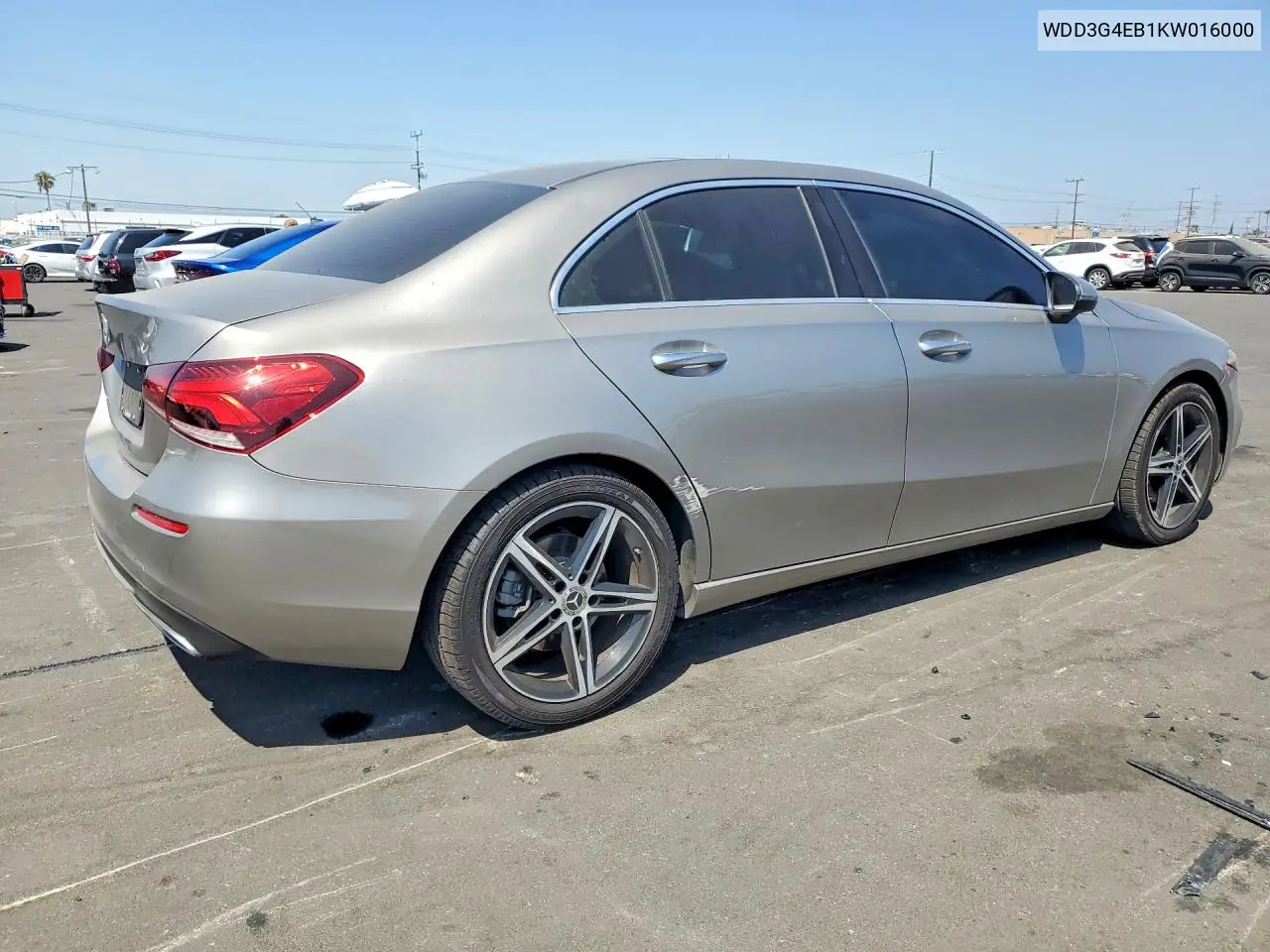 2019 Mercedes-Benz A 220 VIN: WDD3G4EB1KW016000 Lot: 57858206