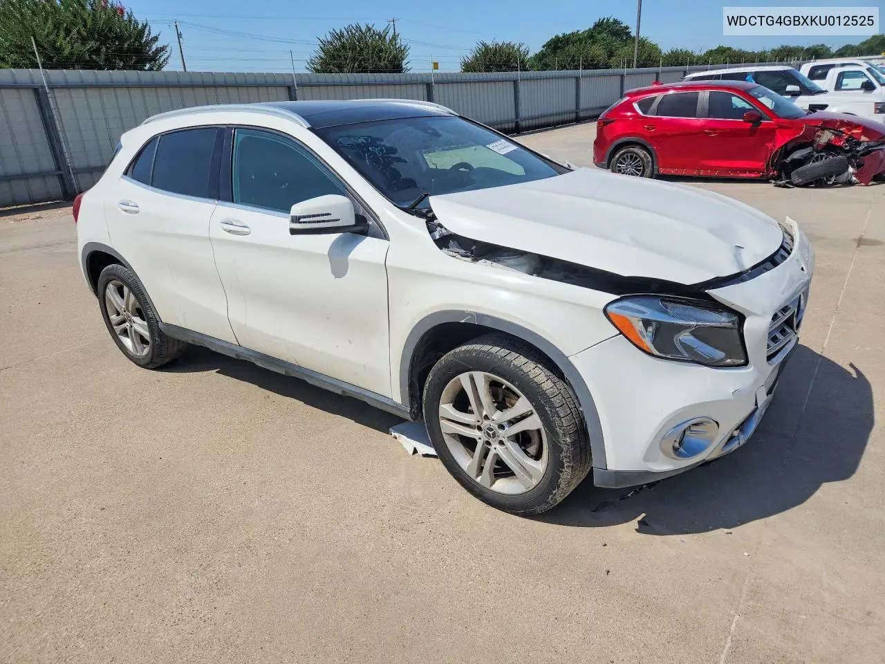 2019 Mercedes-Benz Gla 250 4Matic VIN: WDCTG4GBXKU012525 Lot: 58625636