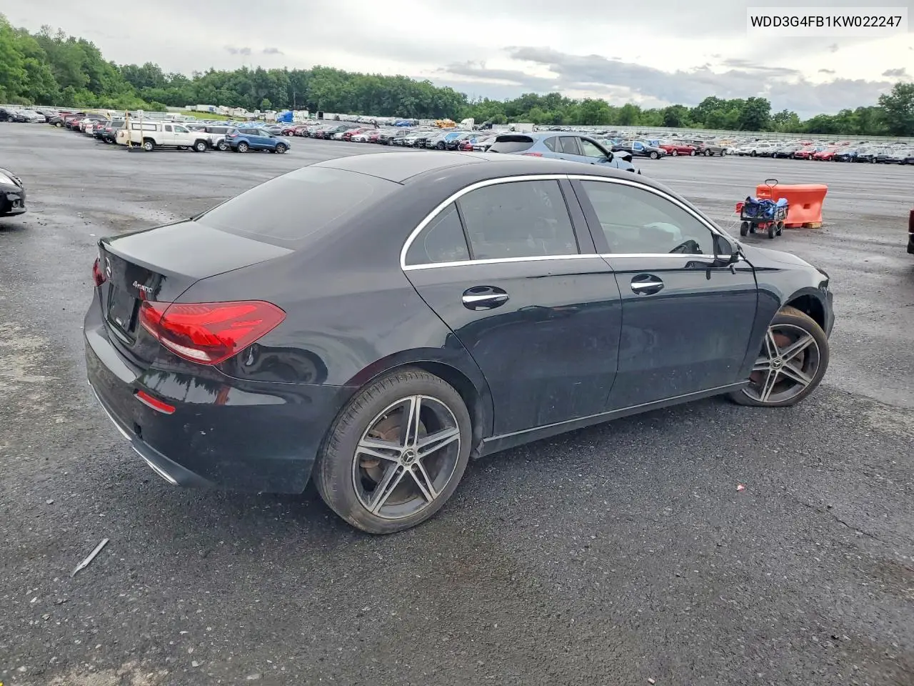 2019 Mercedes-Benz A 220 4Matic VIN: WDD3G4FB1KW022247 Lot: 58712436
