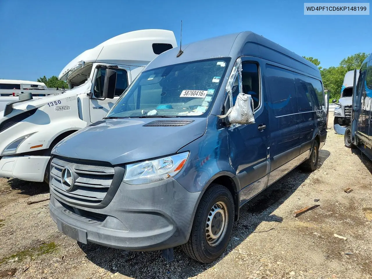 2019 Mercedes-Benz Sprinter 2500/3500 Delivery Van VIN: WD4PF1CD6KP148199 Lot: 58760416