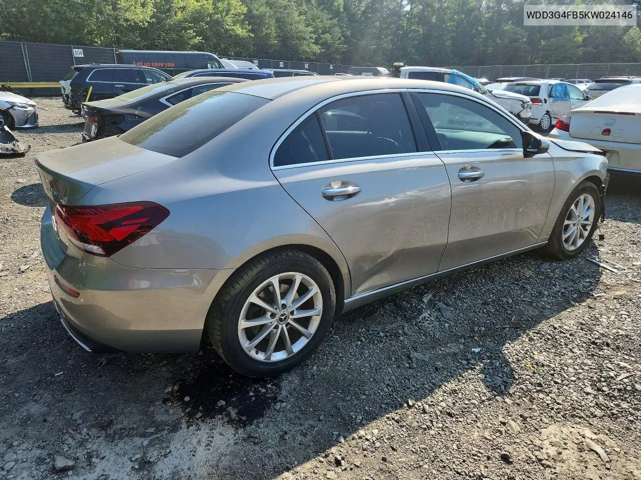 2019 Mercedes-Benz A 220 4Matic VIN: WDD3G4FB5KW024146 Lot: 59320386